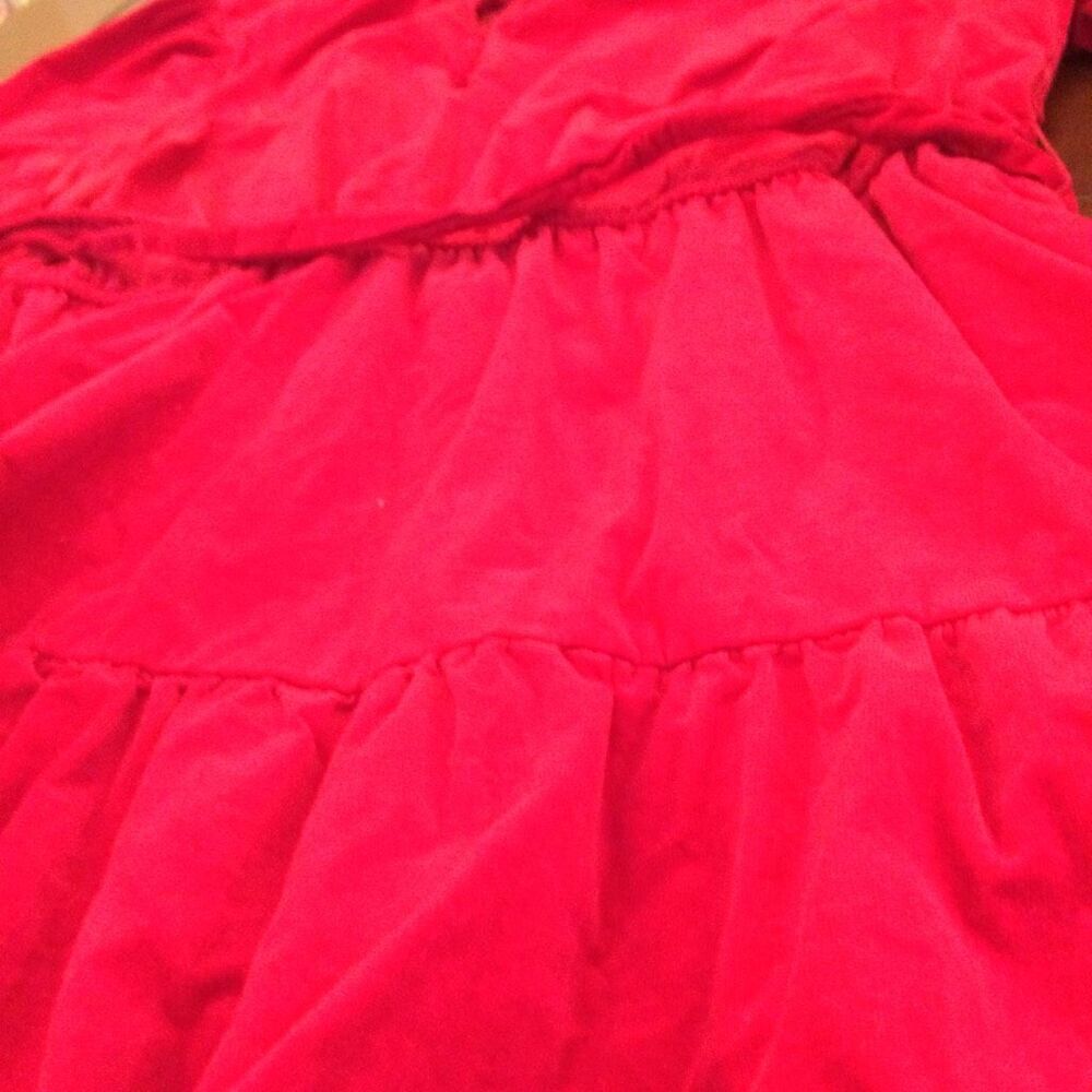 Draper James Red tiered a line dress 2x with tie velvety corduroy - Picture 3 of 12